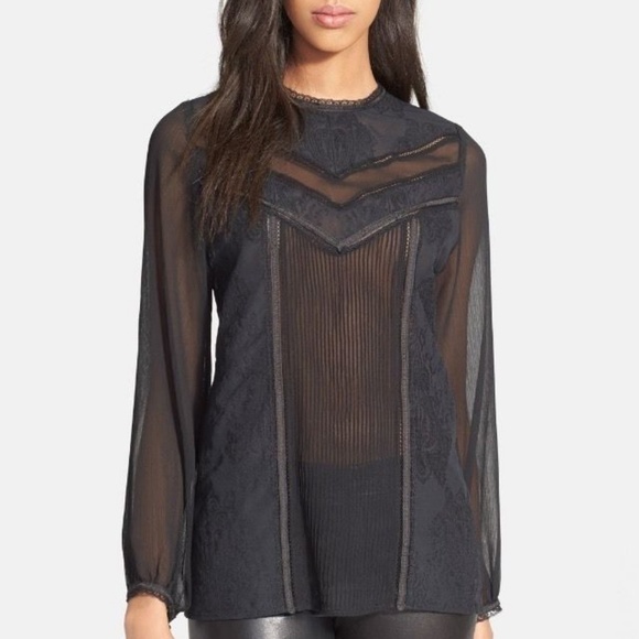 Alice + Olivia Tops - Alice + Olivia Dayna Sheer Blouse